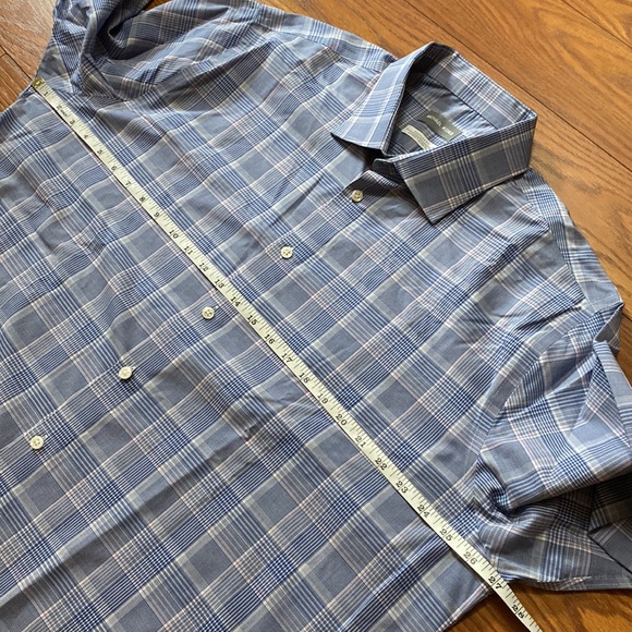 Michael Kors regular fit air soft stretch plaid cotton men’s dress shirt XXL 🌞 - Picture 7 of 13